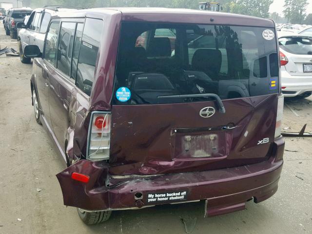 JTLKT324954021905 - 2005 TOYOTA SCION XB მუქწითელი ფოტო 3