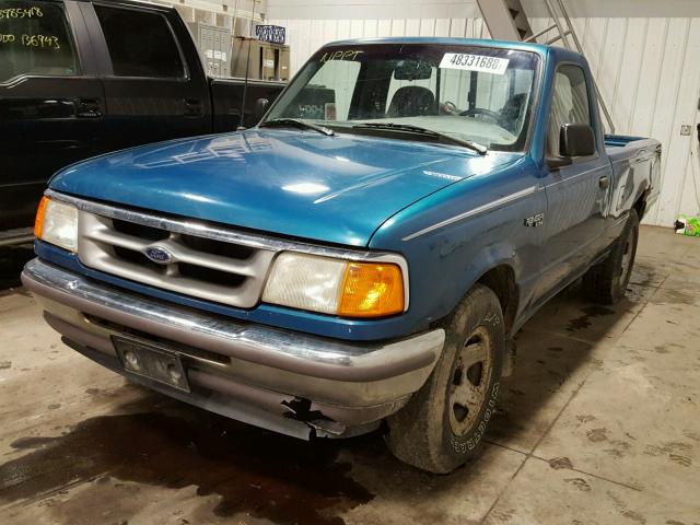 1FTCR10U8TPA98993 - 1996 FORD RANGER GREEN photo 2