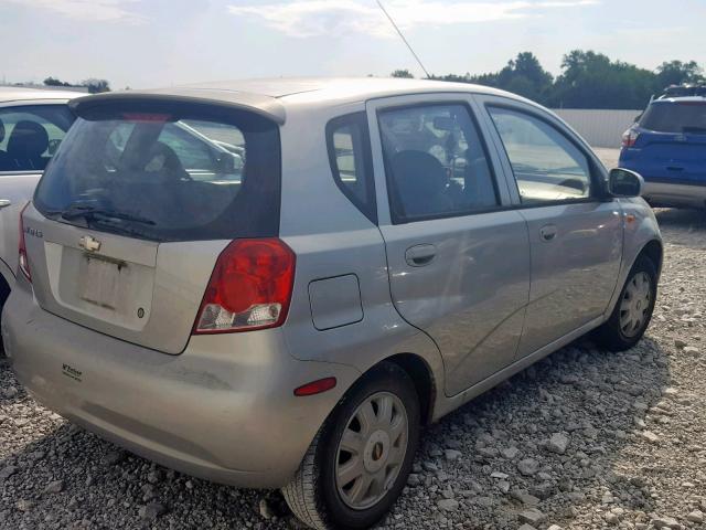 KL1TJ62674B174650 - 2004 CHEVROLET AVEO LS SILVER photo 4