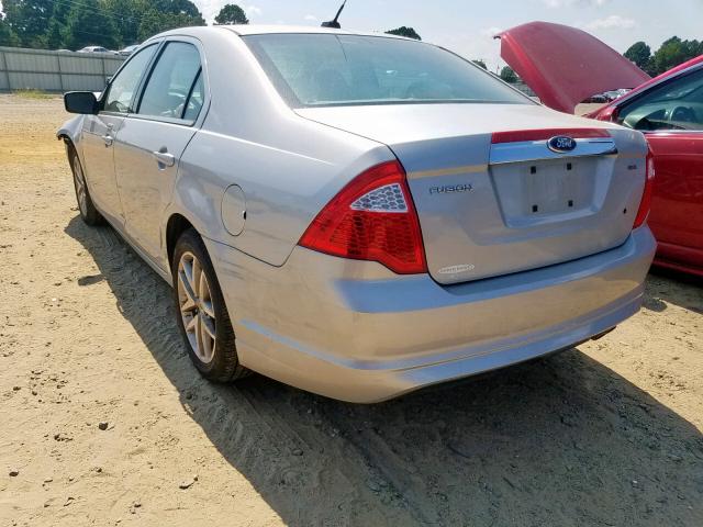 3FAHP0JA1AR252224 - 2010 FORD FUSION SEL SILVER photo 3