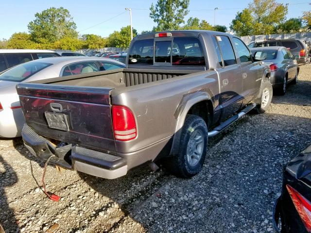 1B7HG48NX2S670636 - 2002 DODGE DAKOTA QUA GRAY photo 4