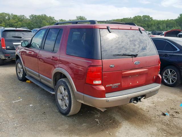 1FMZU74W03UB34437 - 2003 FORD EXPLORER E MAROON photo 3