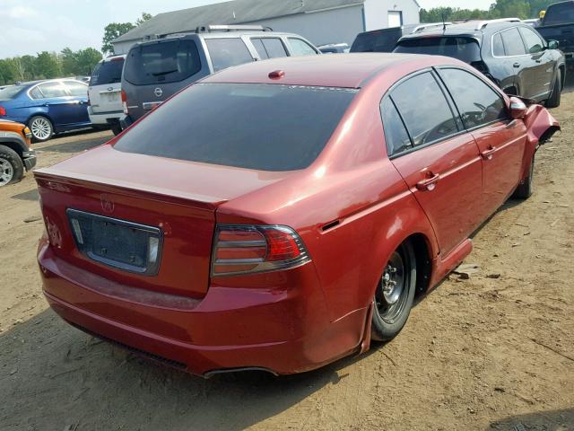 19UUA76537A000297 - 2007 ACURA TL TYPE S RED photo 4