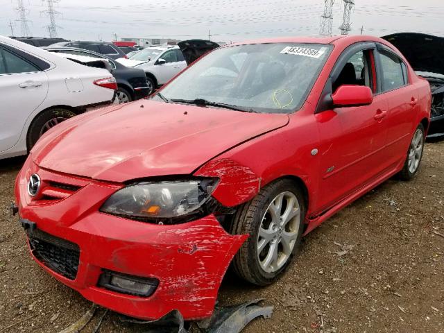 JM1BK323381868883 - 2008 MAZDA 3 S RED photo 2