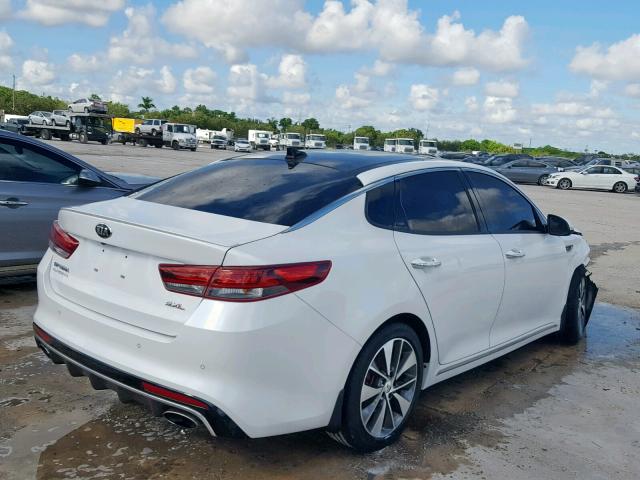 5XXGV4L2XGG048537 - 2016 KIA OPTIMA SXL WHITE photo 4