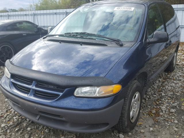 2B4GP2536YR546292 - 2000 DODGE CARAVAN BLUE photo 2