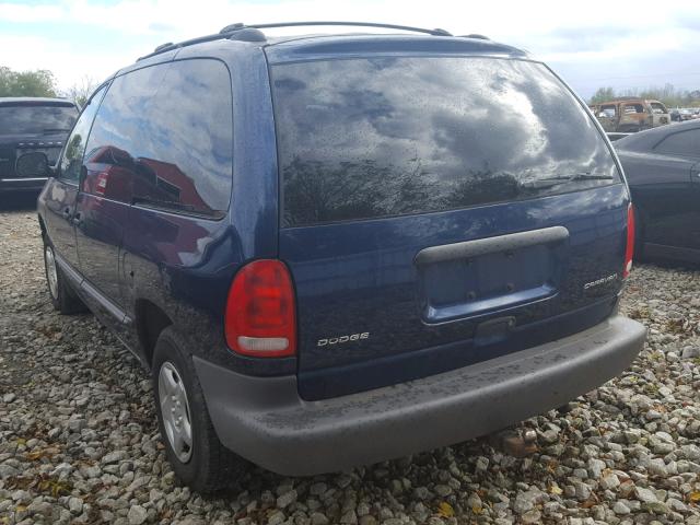 2B4GP2536YR546292 - 2000 DODGE CARAVAN BLUE photo 3