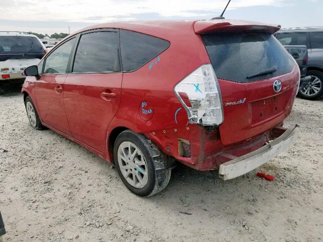 JTDZN3EU0D3262420 - 2013 TOYOTA PRIUS V RED photo 3