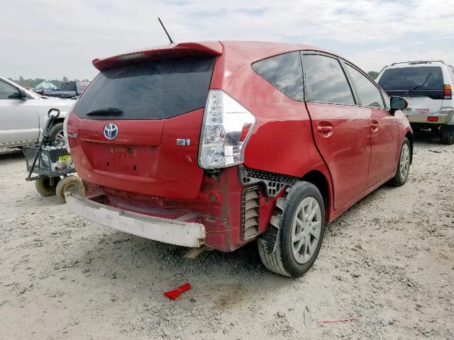 JTDZN3EU0D3262420 - 2013 TOYOTA PRIUS V RED photo 4