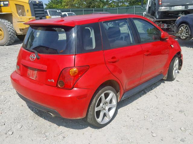 JTKKT624850099878 - 2005 TOYOTA SCION XA RED photo 4