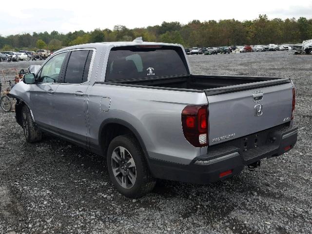 5FPYK3F6XHB025647 - 2017 HONDA RIDGELINE SILVER photo 3