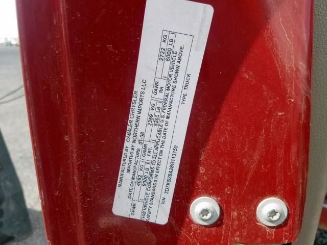 3D7KS28A28G113750 - 2008 DODGE RAM 2500 S ბურგუნდია ფოტო 10