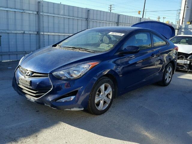 KMHDH6AE8DU014293 - 2013 HYUNDAI ELANTRA CO BLUE photo 2