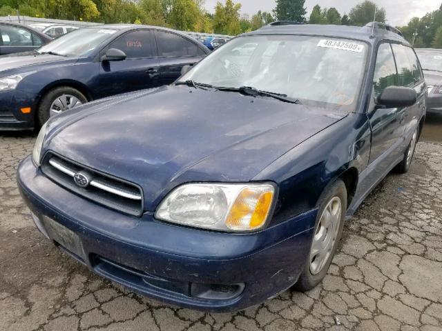 4S3BH635227307515 - 2002 SUBARU LEGACY L BLUE photo 2