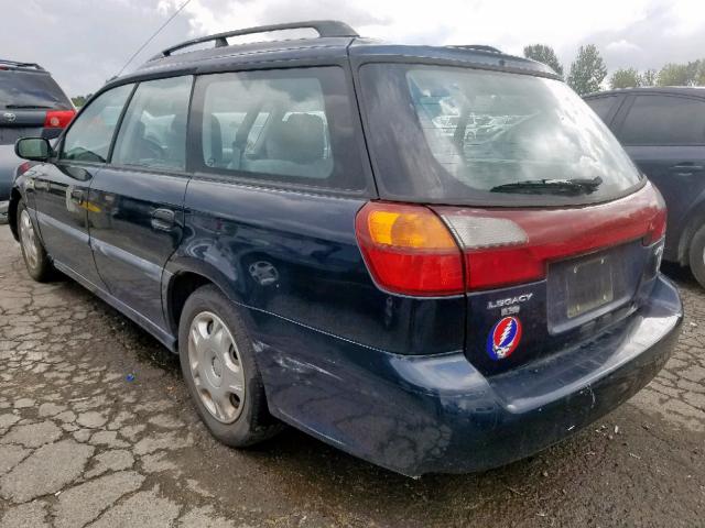 4S3BH635227307515 - 2002 SUBARU LEGACY L BLUE photo 3