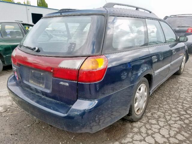 4S3BH635227307515 - 2002 SUBARU LEGACY L BLUE photo 4