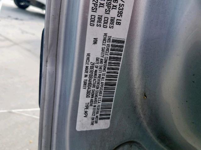 ZFBERFBB4H6D43650 - 2017 RAM PROMASTER 银色 照片 10