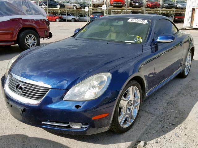 JTHFN48Y169004252 - 2006 LEXUS SC 430 BLUE photo 2