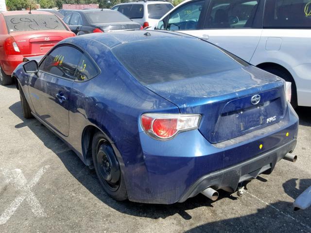 JF1ZNAA12D2713665 - 2013 TOYOTA SCION FR-S BLUE photo 3
