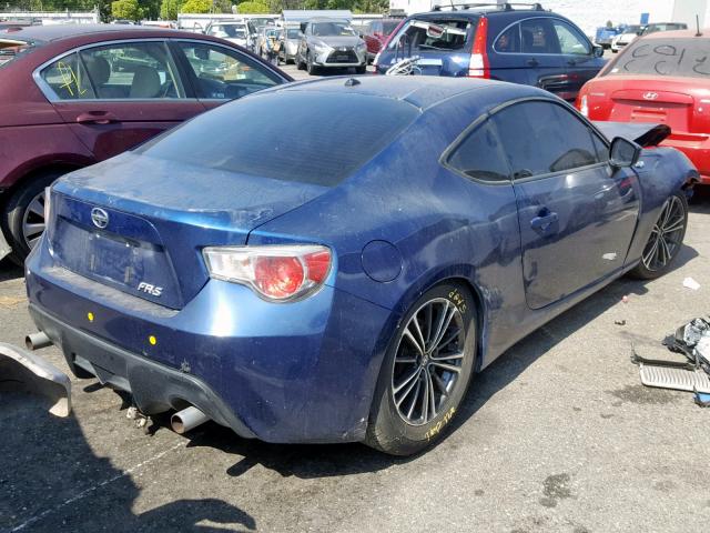 JF1ZNAA12D2713665 - 2013 TOYOTA SCION FR-S BLUE photo 4
