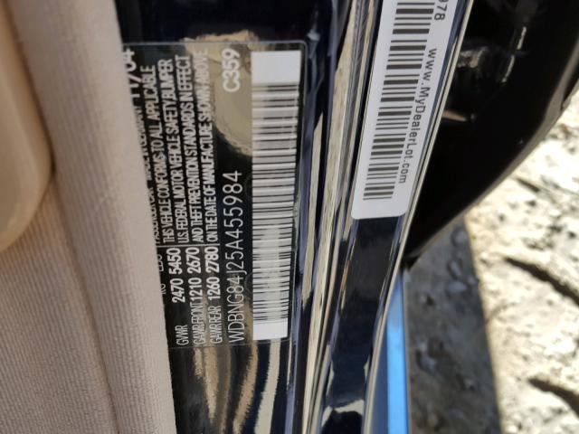 WDBNG84J25A455984 - 2005 MERCEDES-BENZ S 500 4MAT BLUE photo 10