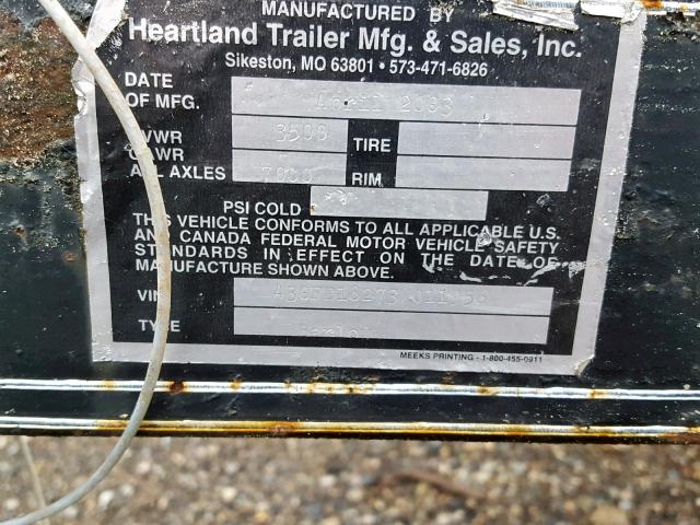 430FD18273M011959 - 2003 CARGO TRAILER BLACK photo 10