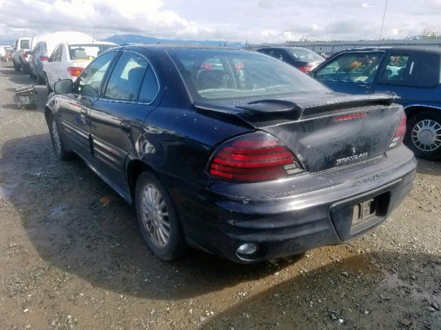 1G2NF52T11M513636 - 2001 PONTIAC GRAND AM S BLACK photo 3
