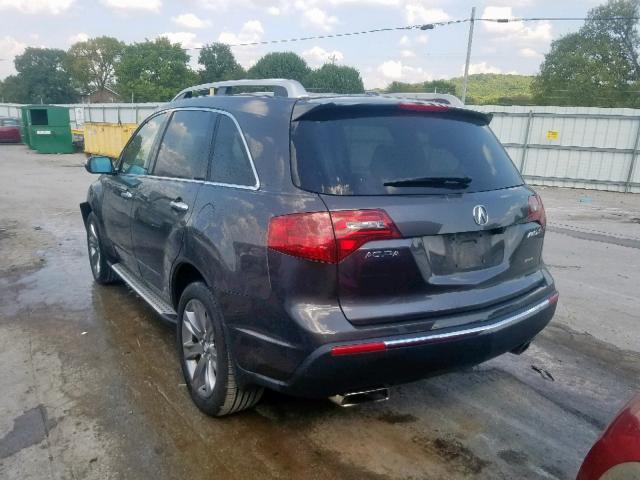 2HNYD2H57BH548329 - 2011 ACURA MDX ADVANC GRAY photo 3