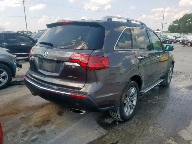 2HNYD2H57BH548329 - 2011 ACURA MDX ADVANC GRAY photo 4