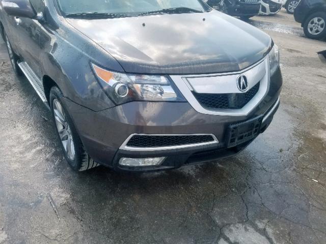 2HNYD2H57BH548329 - 2011 ACURA MDX ADVANC GRAY photo 9