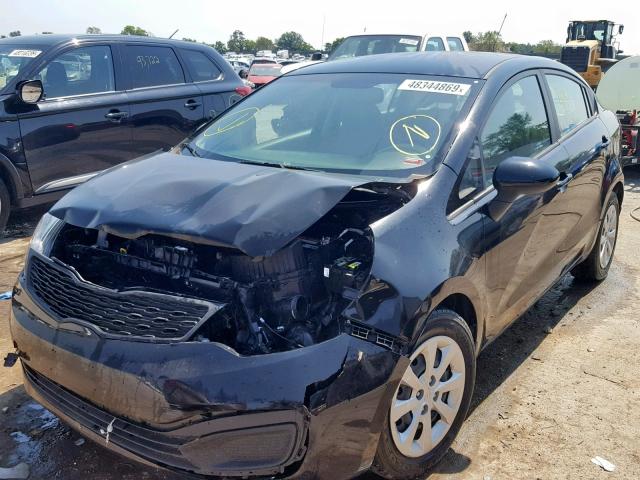 KNADM4A33F6453828 - 2015 KIA RIO LX BLACK photo 2