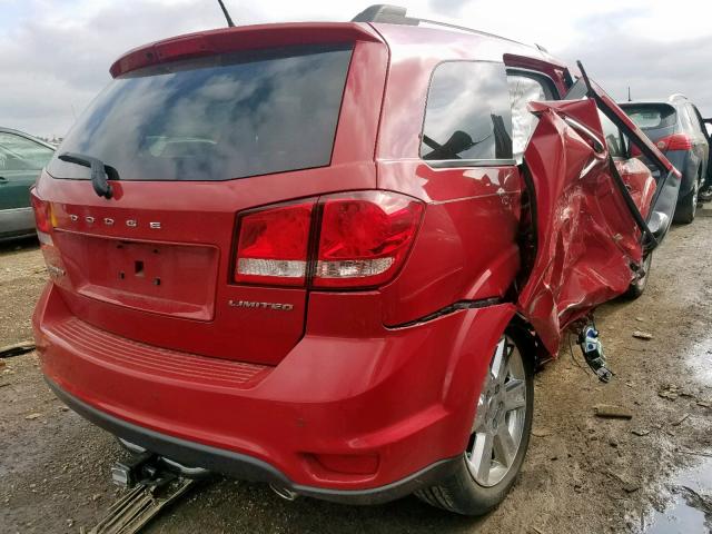 3C4PDDDG1ET208402 - 2014 DODGE JOURNEY LI RED photo 4