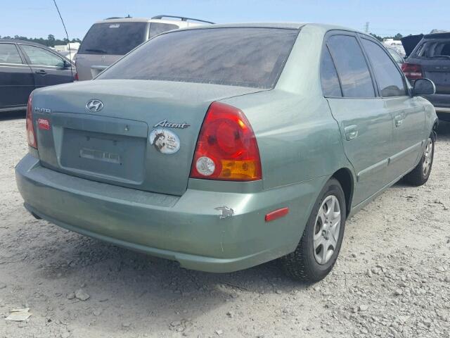 KMHCG45C14U552703 - 2004 HYUNDAI ACCENT GL GREEN photo 4