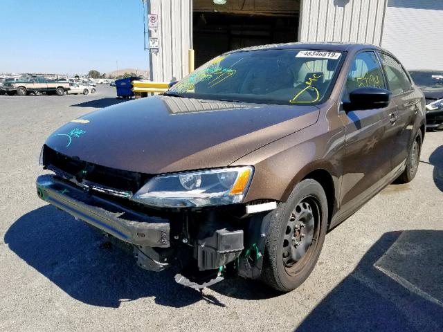 3VW2K7AJ7EM236990 - 2014 VOLKSWAGEN JETTA BASE 棕色 照片 2