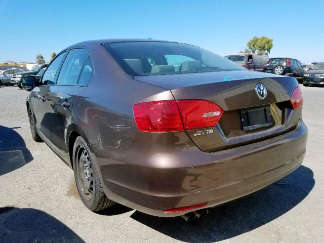 3VW2K7AJ7EM236990 - 2014 VOLKSWAGEN JETTA BASE 棕色 照片 3