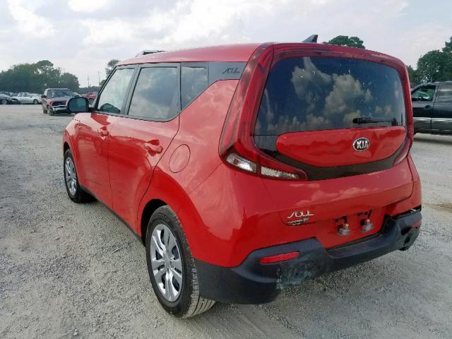 KNDJ23AU2L7033773 - 2020 KIA SOUL LX RED photo 3