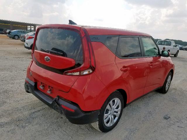 KNDJ23AU2L7033773 - 2020 KIA SOUL LX RED photo 4