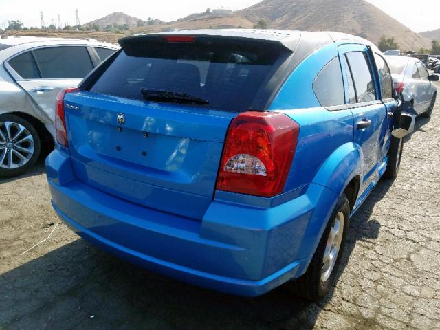 1B3HB28B28D648086 - 2008 DODGE CALIBER BLUE photo 4