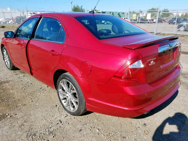 3FAHP0CG9BR314021 - 2011 FORD FUSION SEL RED photo 3