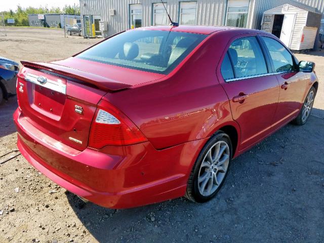 3FAHP0CG9BR314021 - 2011 FORD FUSION SEL RED photo 4