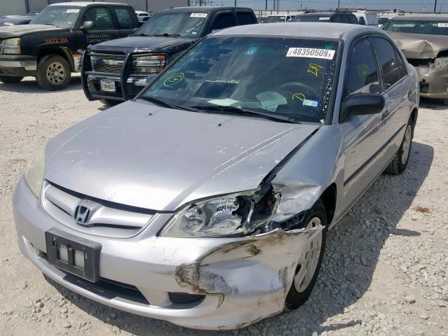 2HGES163X5H585102 - 2005 HONDA CIVIC DX V GRAY photo 2