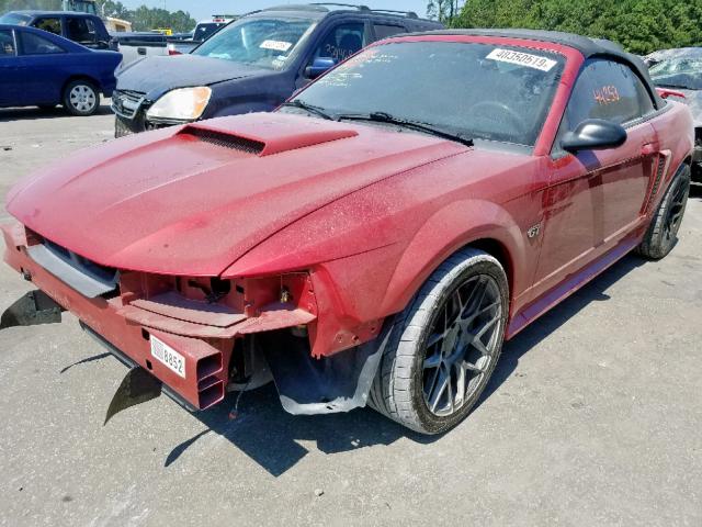 1FAFP45X21F200921 - 2001 FORD MUSTANG GT RED photo 2