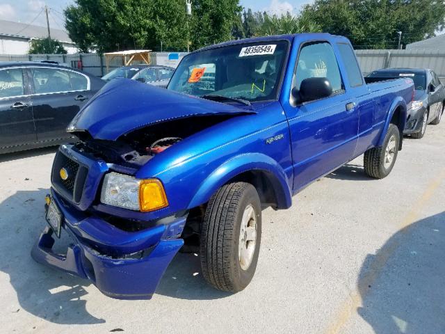 1FTYR14E35PB12326 - 2005 FORD RANGER SUP BLUE photo 2