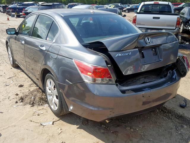 1HGCP36838A018099 - 2008 HONDA ACCORD EXL GRAY photo 3