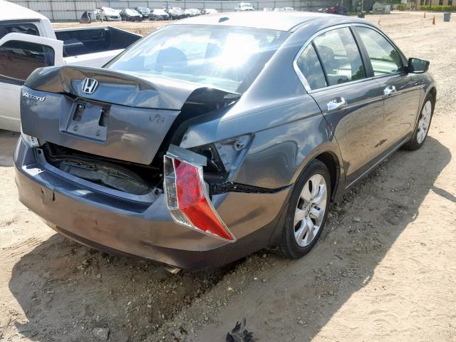 1HGCP36838A018099 - 2008 HONDA ACCORD EXL GRAY photo 4