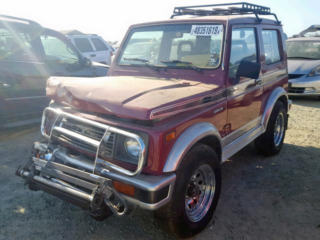 JS3JC51V4H4119307 - 1987 SUZUKI SAMURAI BURGUNDY photo 2