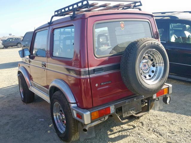 JS3JC51V4H4119307 - 1987 SUZUKI SAMURAI BURGUNDY photo 3