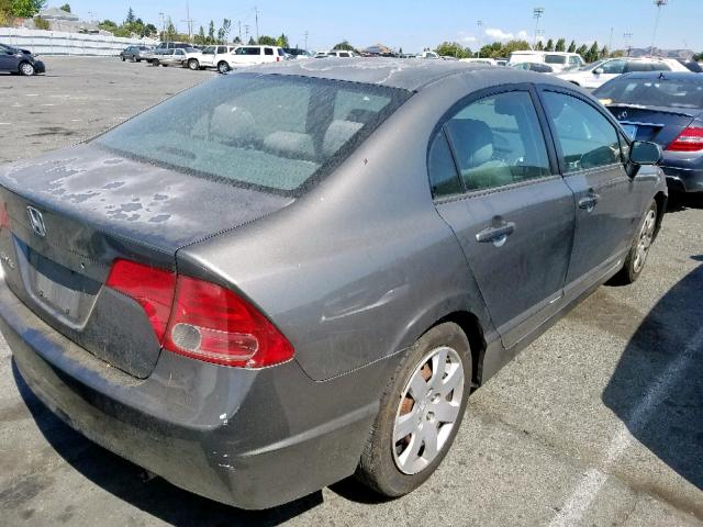 2HGFA16596H521790 - 2006 HONDA CIVIC LX GRAY photo 4