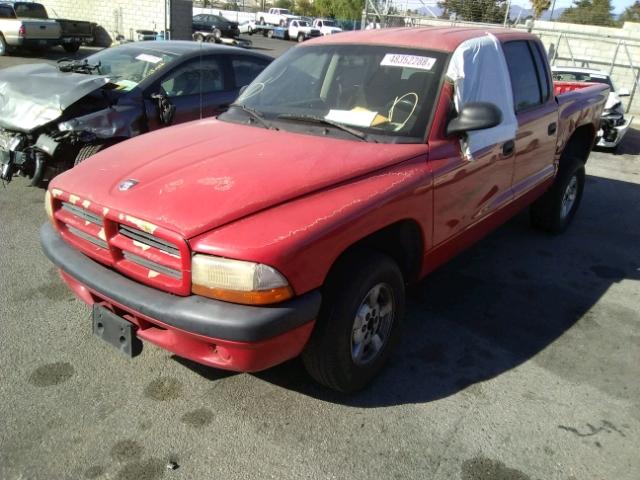 1B7GL2AX21S126556 - 2001 DODGE DAKOTA QUA RED photo 2