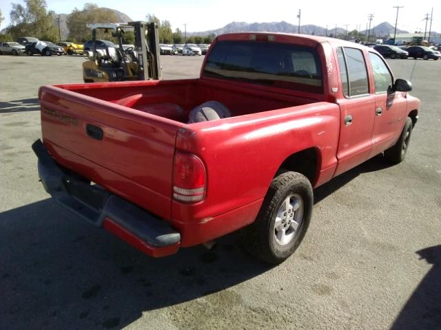 1B7GL2AX21S126556 - 2001 DODGE DAKOTA QUA RED photo 4